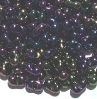 25 grams of 3x7mm Metallic Purple AB Farfalle Seed Beads